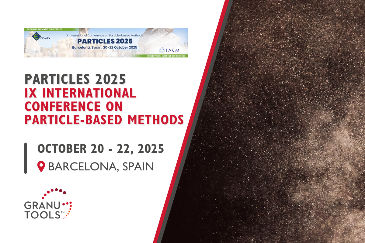 banner of Granutools to share that Granutools will attend Particles 2025 from October 20 to 22 in Barcelona, Spain